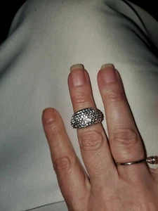 Size 6. NWT. Pave And Silver Ring - Picture 1 of 1