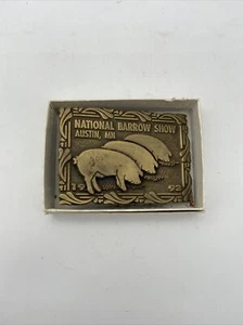 1993 National Barrow Show Austin, MN Limited Edition Belt Buckle #57 of 100 - Picture 1 of 7