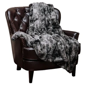 Chanasya Wolf Faux Fur Throw Blanket - Soft, Fuzzy Sherpa & Minky Throw Blank... - Picture 1 of 3
