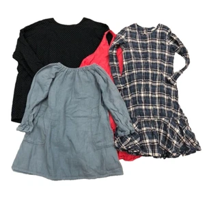 Boy+Girl Cotton Dress Lot Girls 4 Boho Lagenlook Cottagecore Play School - Picture 1 of 13