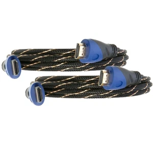 2 piezas 15 ft HDMI 4K Gold Cable HDTV 60HZ Gaming Streaming PS4 Xbox Alta Velocidad - Imagen 1 de 4
