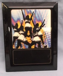Cheerleading plaque high gloss black full color image Personalized 8 1/2" x 11" - Picture 1 of 1