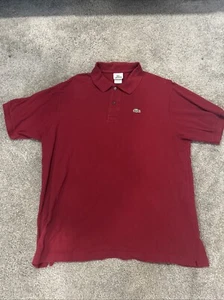 Lacoste Shirt Mens 8 3XL Red Polo Rugby Pique Golf Preppy Logo Embroidered - Picture 1 of 8