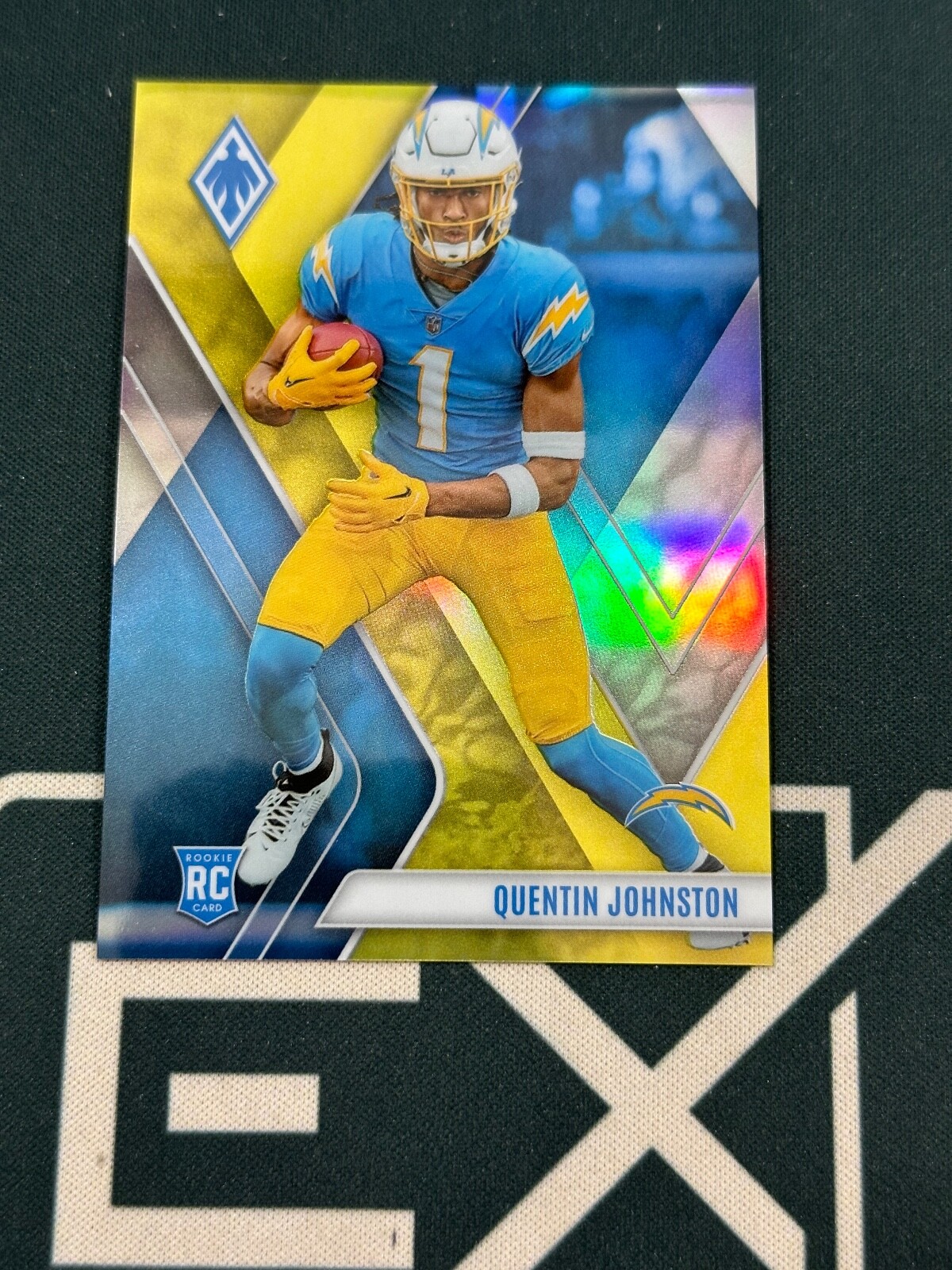 2023 Phoenix Football QUENTIN JOHNSTON RC Yellow Parallel /75 #107 CHARGERS NFL