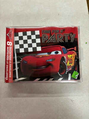 Disney Pixar Cars “Time For A Party” Novedad Invitaciones con Sobres 8 ct Nuevo Foto 1 de 2