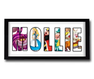 ALICE IN WONDERLAND Personalised Framed Name Print - Disney Personalised Print - Picture 1 of 1