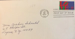 US First Day Cover fdc 8 cent LOVE❤️ Issued Jul 26, 1973 Addressed MINT - Picture 1 of 5