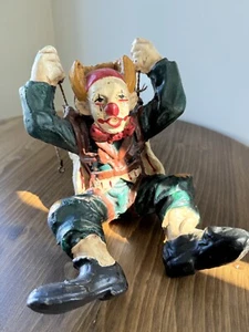 VINTAGE ANTIK Allan Agohob großer handbemalter Fallschirm (fehlender) hängender Clown - Bild 1 von 10
