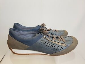 Rieker  Blue Grey Lace Up Shoes 42 uk 8.5 Zip Trims,Mint Condition