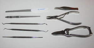 Fußpflege Nagelpflege Set Feilen Nagelzangen Pinzette Doppelinstrumente 8 Teile - Picture 1 of 2