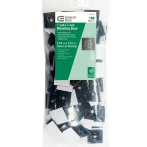Commercial Electric 1"X1" Mounting Bases. Pack of 100. 4 Sided Insertion Design - Picture 1 of 5