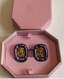 Swarovski New Dulcis Large clip Purple earrings Rrp £155 Brand New - Picture 1 of 2