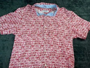 Polo uomo Tommy Bahama Coconut Point Island Zone salmone geometrico taglia L - Foto 1 di 12