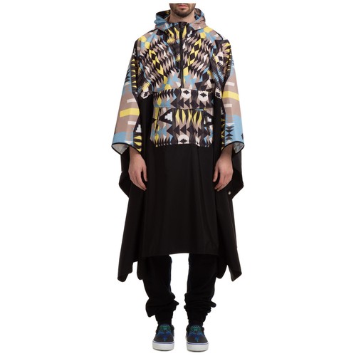 Marcelo Burlon poncho uomo navaho CMEE014S21FAB0016140 beige cappuccio cappa