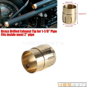 Motorcycle Brass Exhaust Tip 1-7/8" Drilled Muffler End Pipe Tip For Cafe Racer - Picture 1 of 7