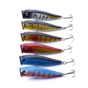 6PCS/Lot 9cm/14g Fishing Hard Bait Top Water Popper Lure Bass Crankbait Wobbler - Bild 1 von 10