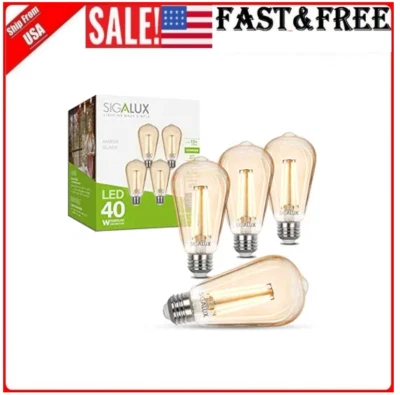 Edison Light Bulbs E26 LED Bulb 60W Dimmable Vintage Light Bulbs 2700K, 4 Pack - Image 1 of 4