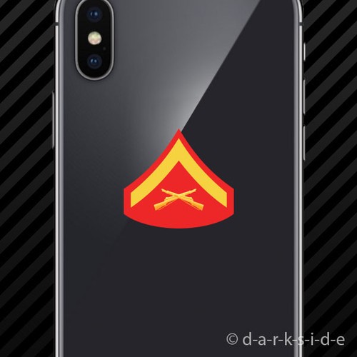 USMC E-3 Lance Corporal Decal - 2" X 1.5" Vinyl - Red & Gold Chevron - Foto 7