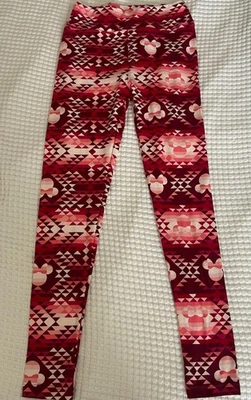 LuLaRoe OS Leggings Disney Mickey y Minnie Mouse Rayas Rosa Azteca Talla Única Nuevo Foto 1 de 4