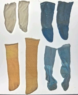 Lot of 4 Antique/Vintage Stockings Socks for German/French Bisque Head Dolls - Image 1 of 4