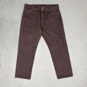 Levi's 501 Denim Original Button Fly Jeans Braun Herren 40x32 Dark Wash Straight - Bild 1 von 9