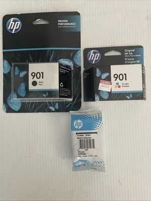 Neu Versiegelt Original HP 901 Schwarz & Farbe Posten Ablaufdatum 2021 & 2023 - Bild 1 von 4