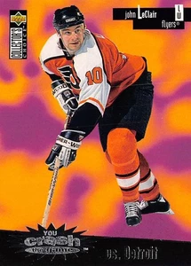 1996-97 Collector's Choice Crash the Game Silver #C12B John LeClair /vs. Detroit - Picture 1 of 2