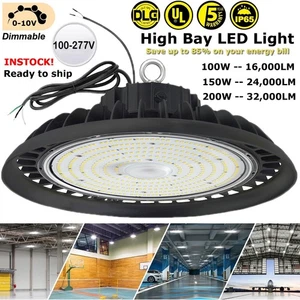 UFO LED High Bay Light 200W 150W 100W High Bay LED Shop Lighting, 0-10V Dimmable - Picture 1 of 58