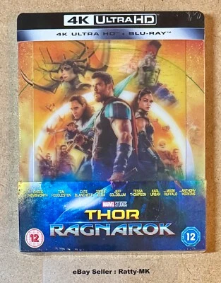 THOR : RAGNAROK - UK EXCLUSIVE LENTICULAR 4K UHD + BLU RAY STEELBOOK - NEW - Image 1 of 4