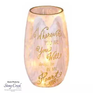 Stony Creek at Home Bereavement A Beautiful Soul 5" Tall Glass Vase ABS04-Heart - Picture 1 of 9