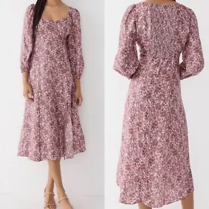 J. Crew Sweeheart Neckline Long Puff Sleeves In Fete Floral Cottagecore Dress XL - Picture 1 of 14