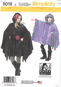Simplicity Pattern - Poncho S8018 - Sizes Jr/Adut S-L/S-L - Picture 1 of 5