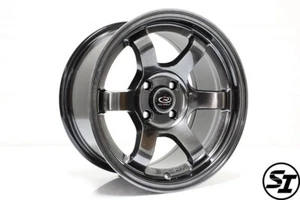 ROTA GRID CONCAVE WHEELS HYPER BLACK 15X8 4X100 +20 OFFSET FOR EK EG CIVIC MIATA - Picture 1 of 2