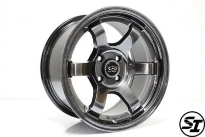 ROTA GRID CONCAVE WHEELS HYPER BLACK 15X8 4X100 +20 OFFSET FOR EK EG CIVIC MIATA — 第 1/2 张图片