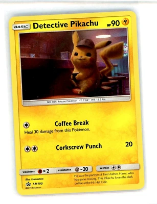 Pokémon TCG Detective Pikachu Detective Pikachu SM190 Promo Holo NM - Image 1 of 2