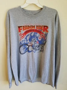 American Original: Freedom Rider Chopper Craze Bikes Biker Apparel L/S Shirt 2XL - Picture 1 of 4
