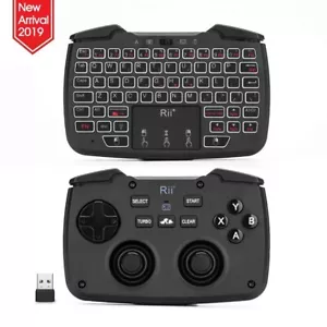 Rii RK707 2.4GHz Game Controller 62-Key Rechargeable Keyboard Mouse Combo Turbo - Picture 1 of 8