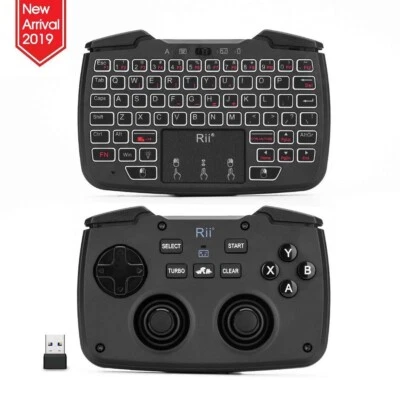 Rii RK707 2.4GHz Game Controller 62-Key Rechargeable Keyboard Mouse Combo Turbo - Image 1 of 4