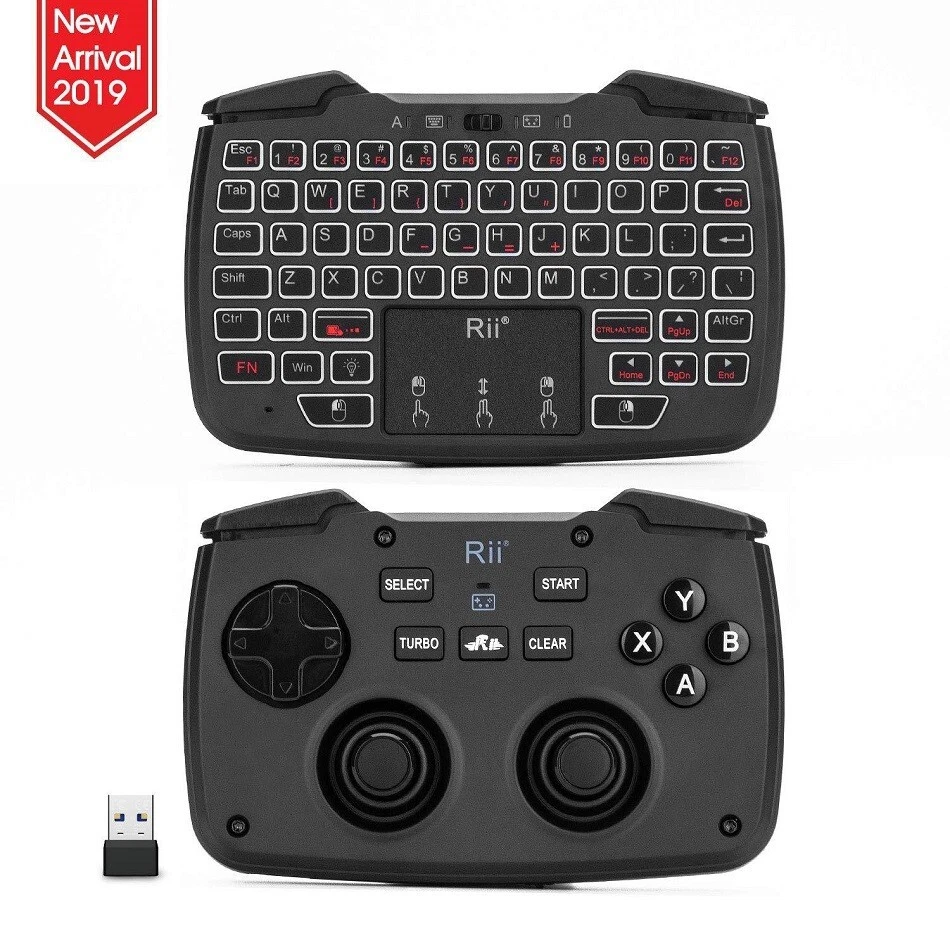 Rii RK707 2.4GHz Game Controller 62-Key Rechargeable Keyboard Mouse Combo Turbo - Image 1 of 4