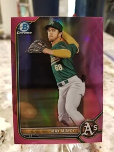 2022 Bowman Chrome Fuschia/199 #BCP-222 Max Muncy Prospects A's - Picture 1 of 2