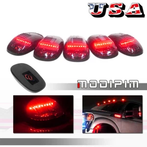 5pcs Black Smoked Lens Red LED Cab Roof Marker Running Lights For Truck SUV 4x4 - Picture 1 of 9