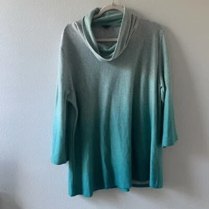 New Directions Sweater Womens 2X Multicolor Ombre Cowl Neck Pullover - Picture 1 of 6