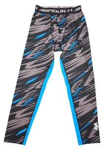 Boy's Under Armour UA Youth Medium Base Layer Leggings Pants Sports Grey Blue... - Picture 1 of 5