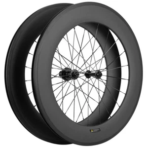 700C 88mm Clincher Carbon Fiber Wheels Bike Wheels Front & Rear Road Wheelset   - Picture 1 of 11