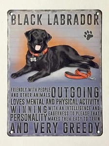 Letrero de pared de metal lata Black Labrador SML - - Imagen 1 de 1