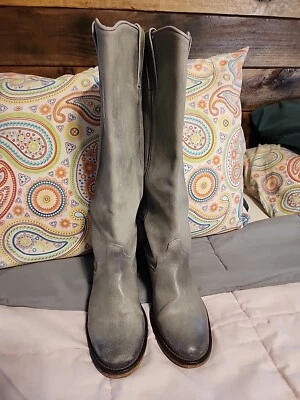 BRONX Todd Gris Cuero Envejecido Montar Bota Alta Western Talla 39 Hecha en Portugal  Foto 1 de 4