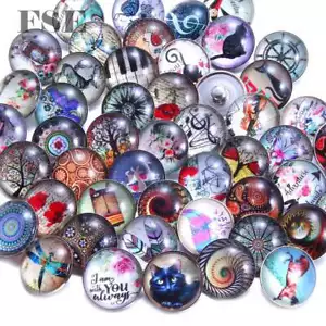 20 Stck. Mix 18 mm Glas Druckknopf Mehrere Themen Ingwer Druckknopf Charms Druckknopf Schmuck - Bild 1 von 56