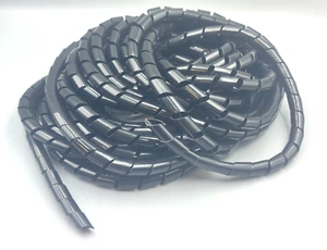 5/16" (8mm) Diameter x 50 ft lg Spiral Cable protective wrap sheath 20mil black - Picture 1 of 4