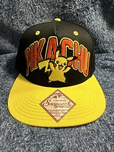 Pikachu Pokemon Snapback Mütze verstellbar schwarz gelb orange..NEU - Bild 1 von 13