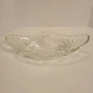EAPC Anchor Hocking Star Of David Clear Glass Banana Boat Gondola Relish Bowl - Picture 1 of 5
